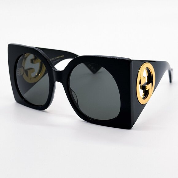 NEW GUCCI GG1254S 001 SUNGLASSES WOMEN BLACK EYEWEAR - Picture 1 of 11